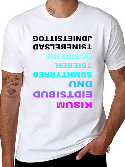 Reversed Text T-Shirt - Bold & Unique