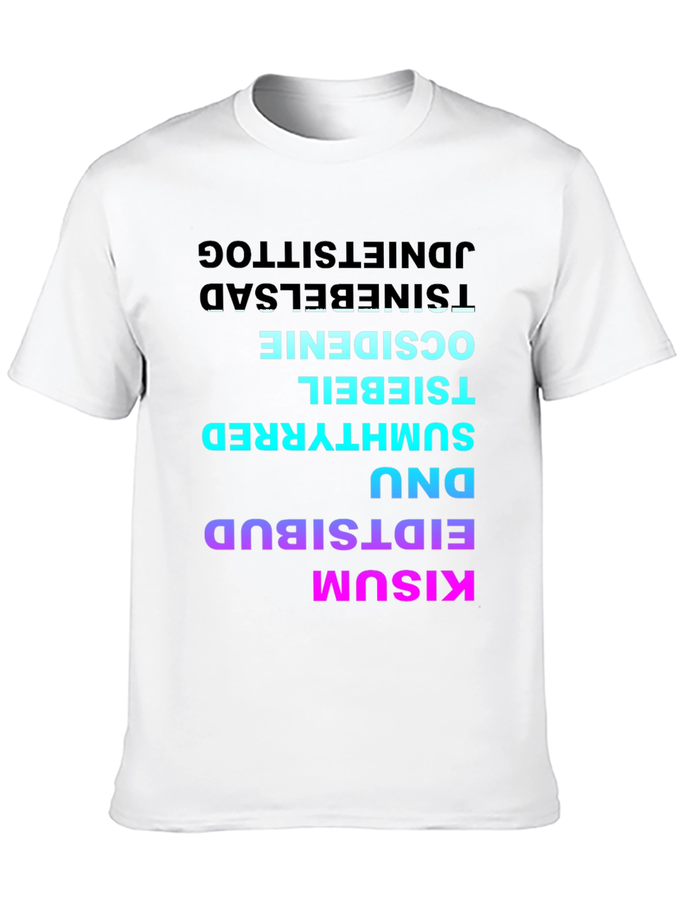 Reversed Text T-Shirt - Bold & Unique