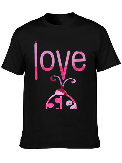 Love Ladybug Graphic Tee - Black Cotton T-Shirt