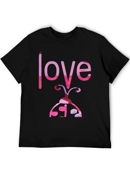 Love Ladybug Graphic Tee - Black Cotton T-Shirt