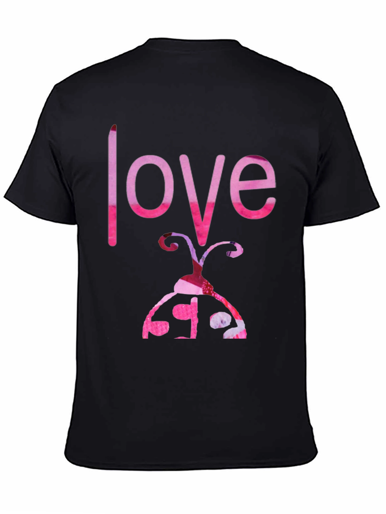 Love Ladybug Graphic Tee - Black Cotton T-Shirt