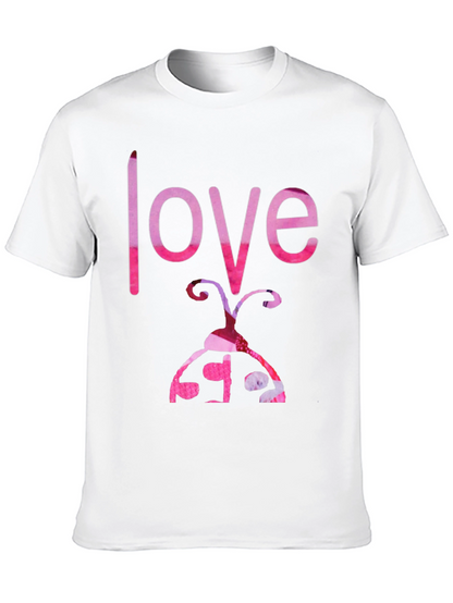 Love Ladybug Graphic Tee - Black Cotton T-Shirt
