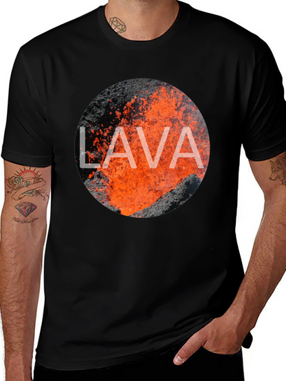 Lava Graphic Print Black T-Shirt