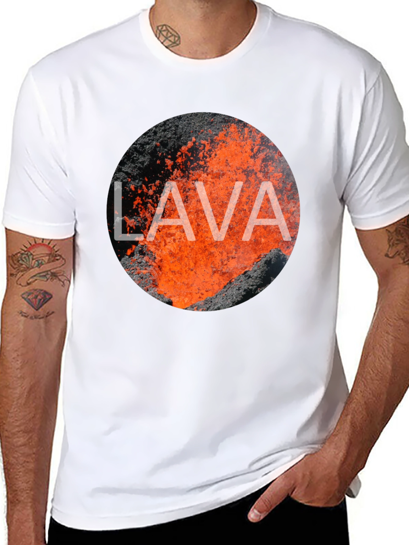 Lava Graphic Print Black T-Shirt
