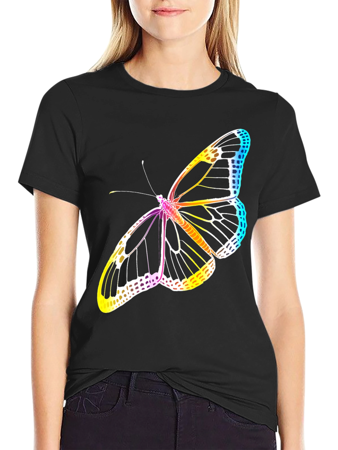 Butterfly Graphic Tee - Mens Black T-Shirt