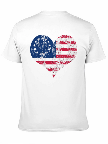 Patriotic Heart T-Shirt - USA Flag Design