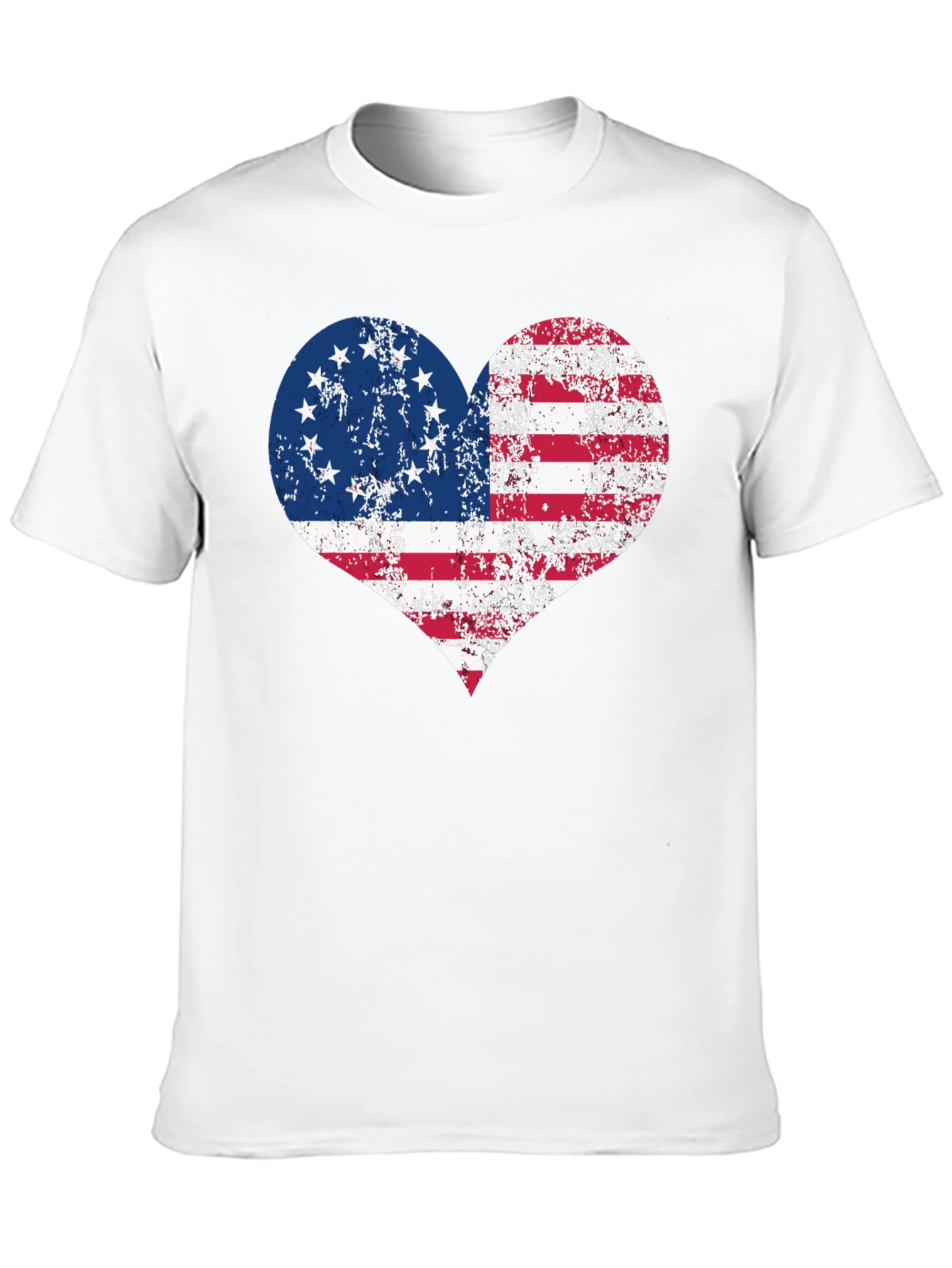 Patriotic Heart T-Shirt - USA Flag Design