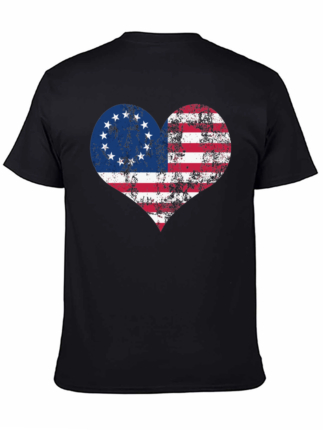 Patriotic Heart T-Shirt - USA Flag Design