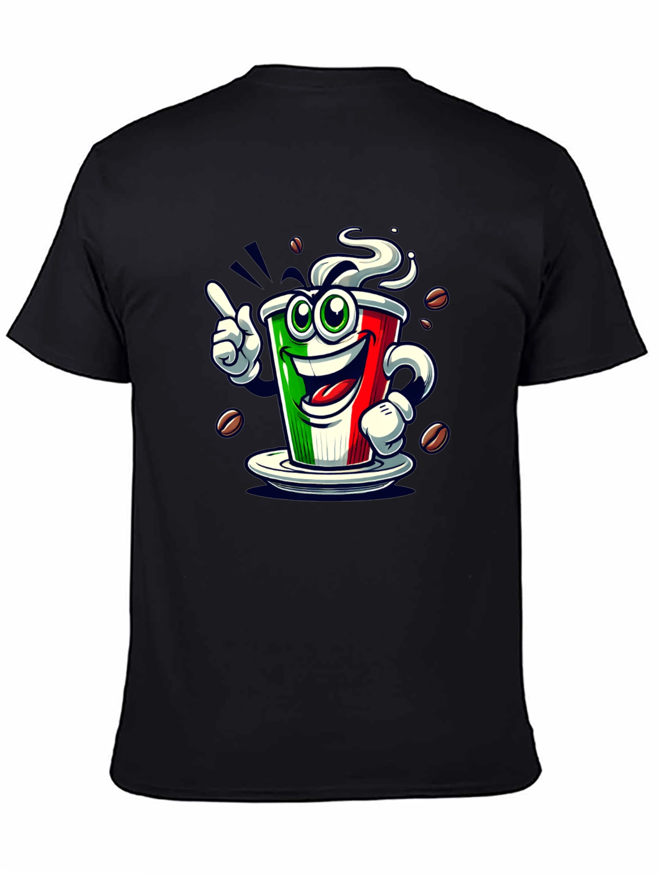 Italian Flag Coffee Graphic Tee - Fun Novelty Shirt