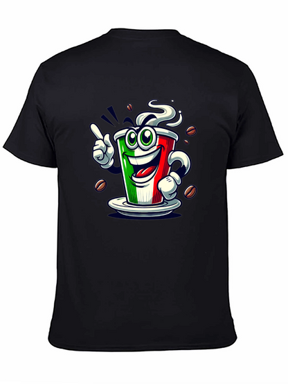 Italian Flag Coffee Graphic Tee - Fun Novelty Shirt