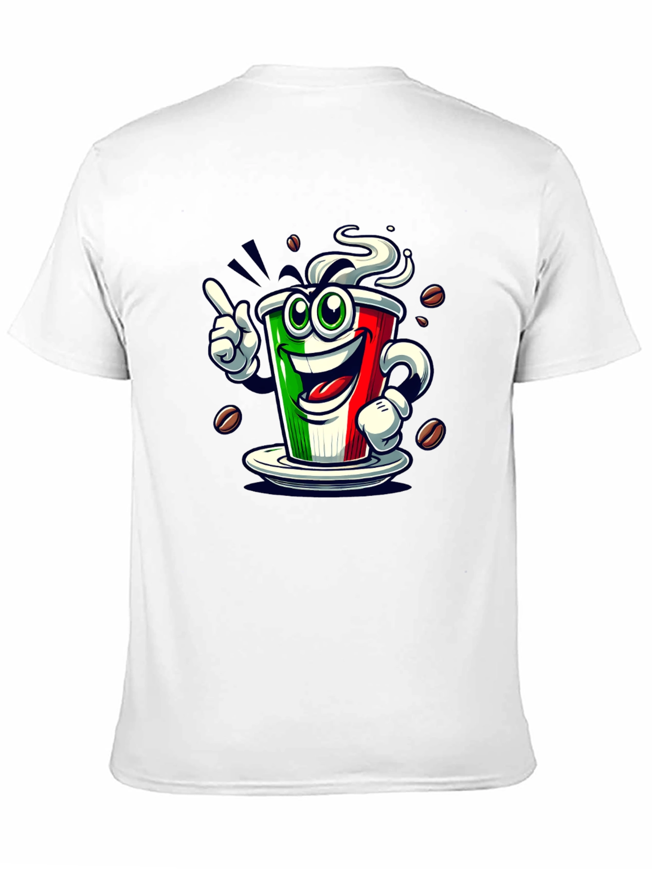 Italian Flag Coffee Graphic Tee - Fun Novelty Shirt