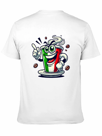 Italian Flag Coffee Graphic Tee - Fun Novelty Shirt