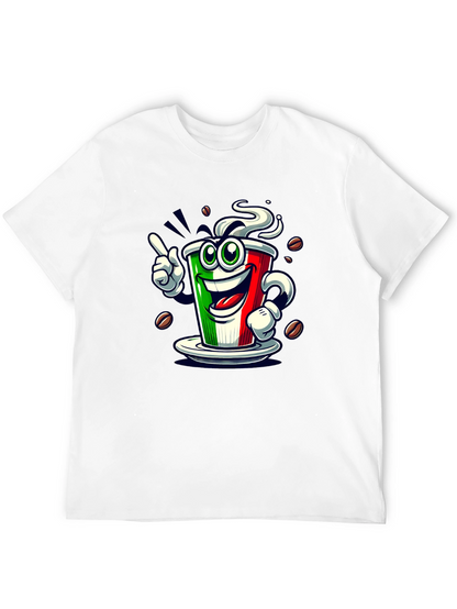 Italian Flag Coffee Graphic Tee - Fun Novelty Shirt