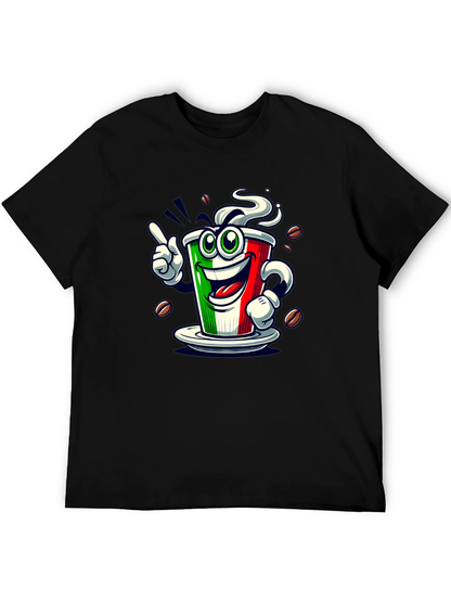 Italian Flag Coffee Graphic Tee - Fun Novelty Shirt