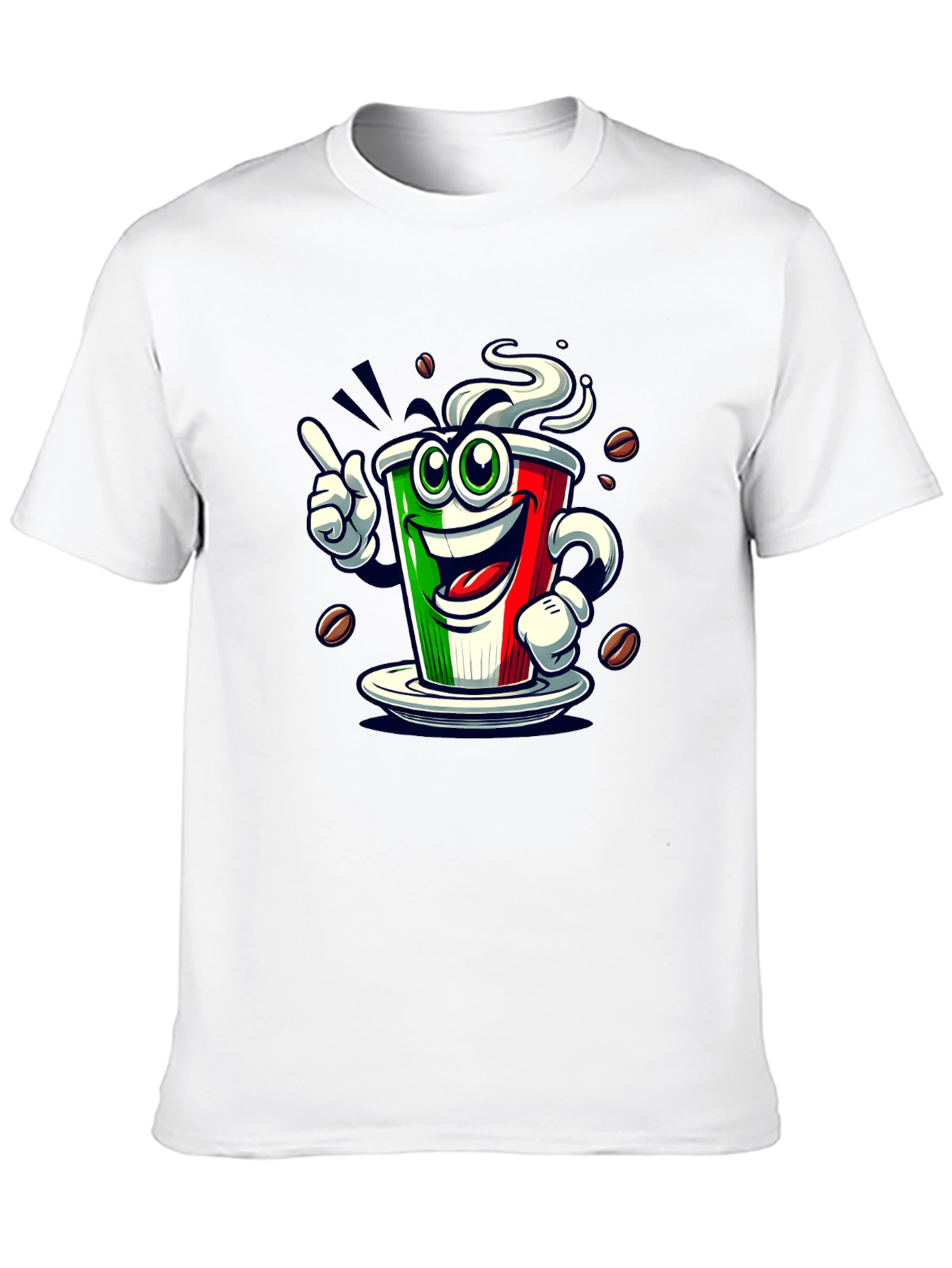 Italian Flag Coffee Graphic Tee - Fun Novelty Shirt