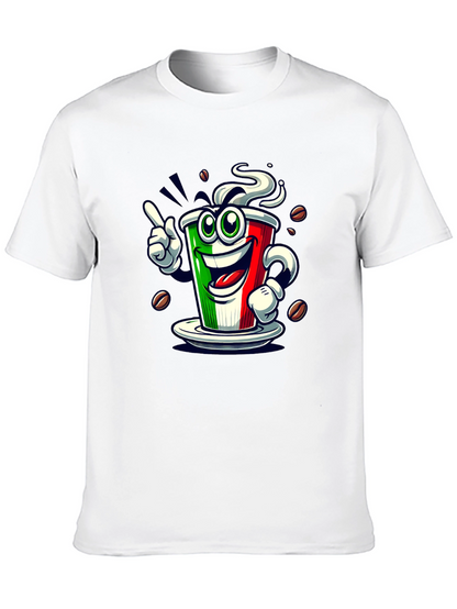 Italian Flag Coffee Graphic Tee - Fun Novelty Shirt