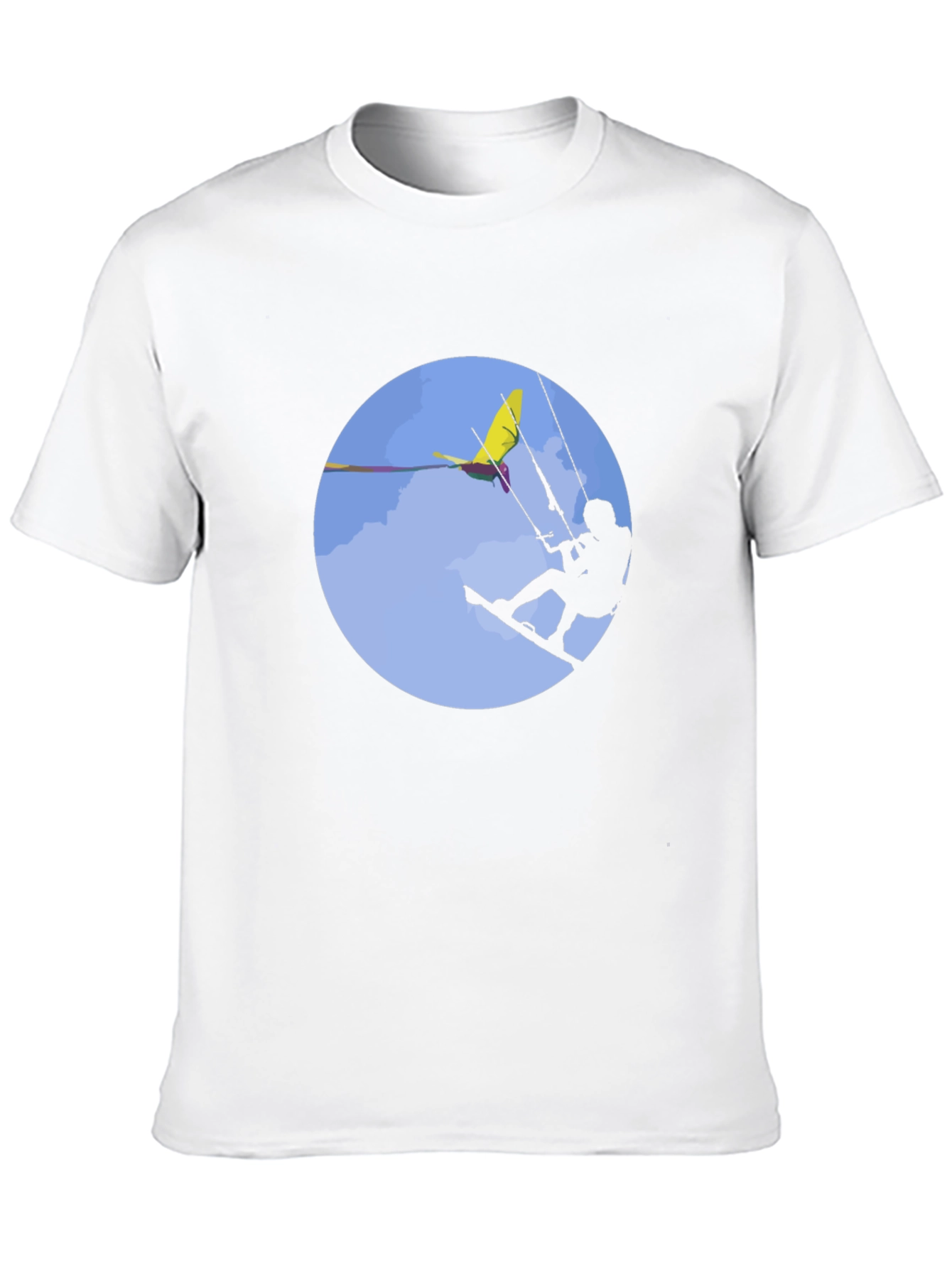 Kitesurfing Graphic Tee - Black Cotton T-Shirt