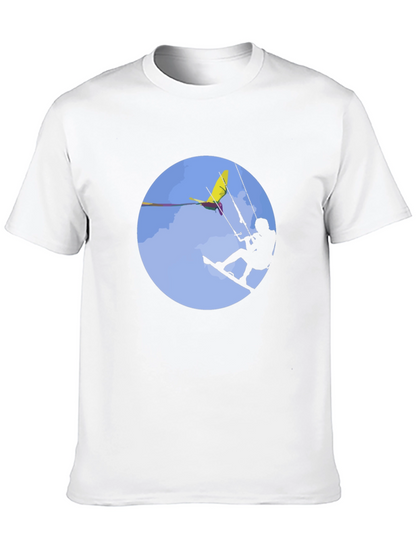 Kitesurfing Graphic Tee - Black Cotton T-Shirt