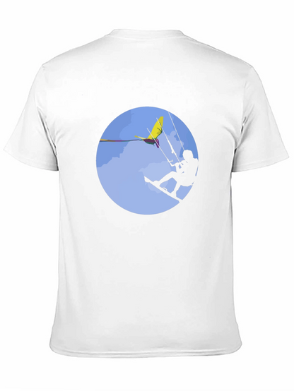 Kitesurfing Graphic Tee - Black Cotton T-Shirt