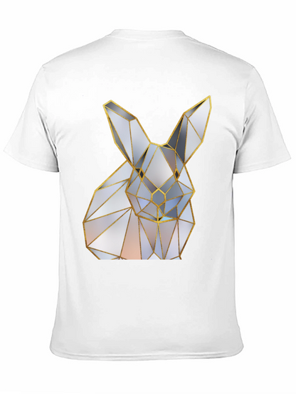 Geometric Rabbit Graphic Tee - Modern Style