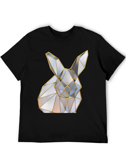 Geometric Rabbit Graphic Tee - Modern Style
