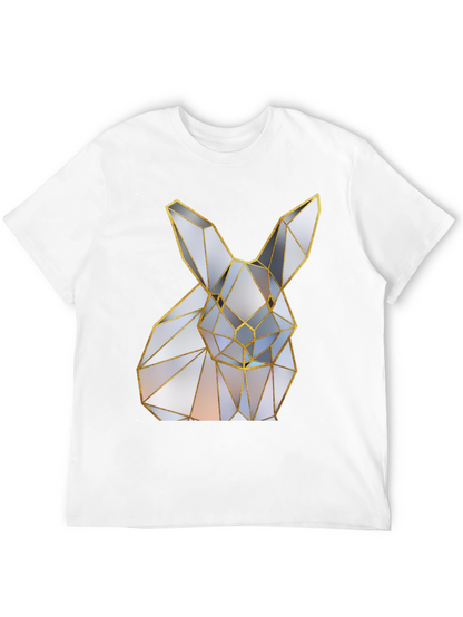 Geometric Rabbit Graphic Tee - Modern Style