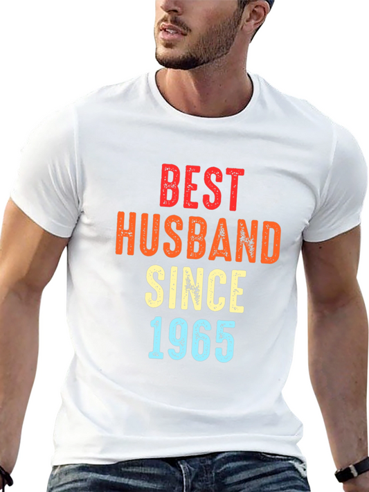 Best Husband Since 1965 T-Shirt Retro Gift for Men