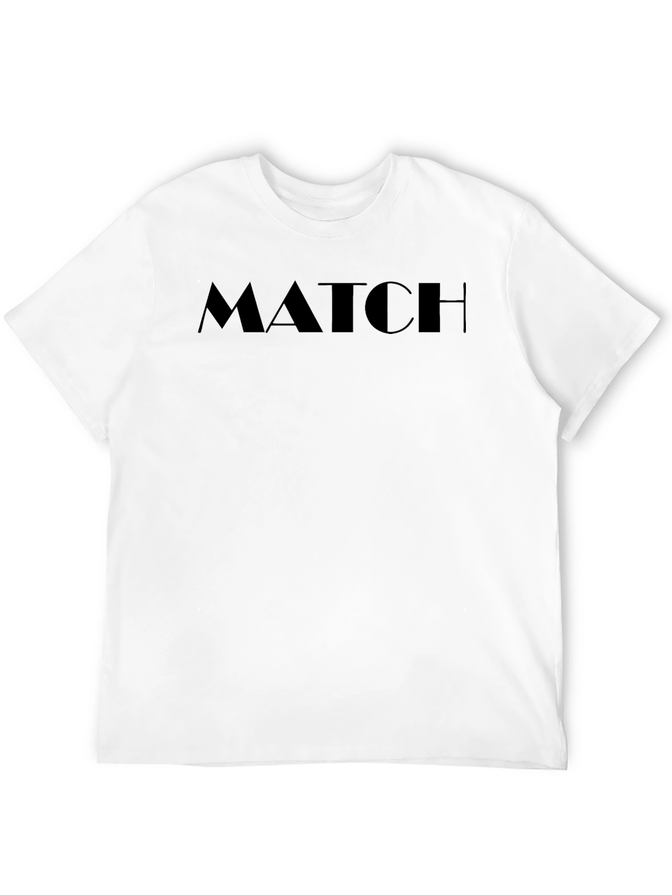 Mens Black MATCH Graphic Tee - Casual Style