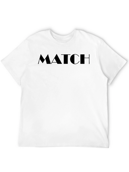 Mens Black MATCH Graphic Tee - Casual Style