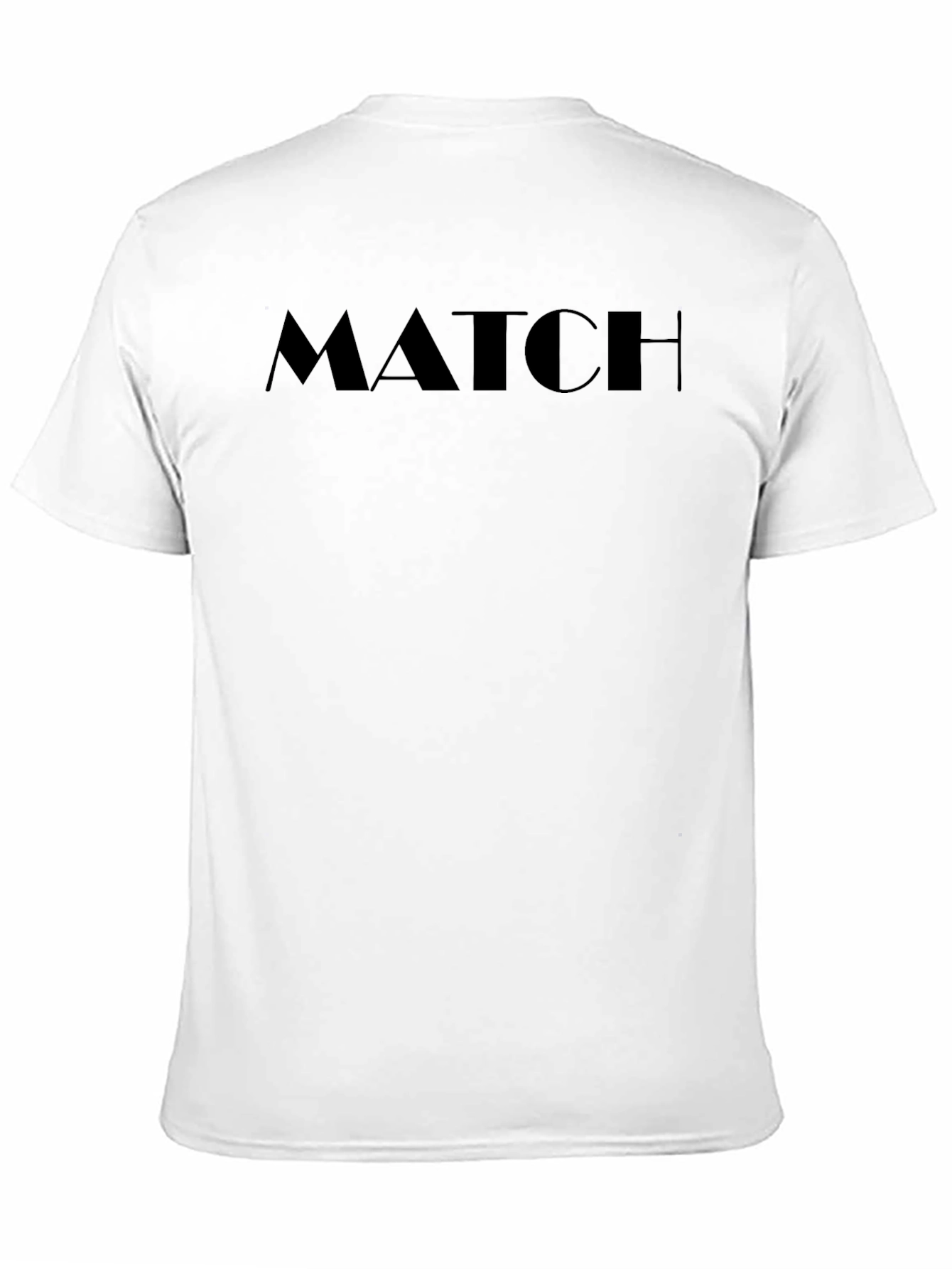 Mens Black MATCH Graphic Tee - Casual Style