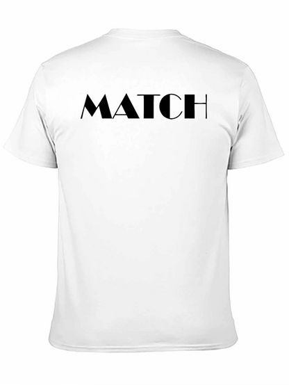 Mens Black MATCH Graphic Tee - Casual Style