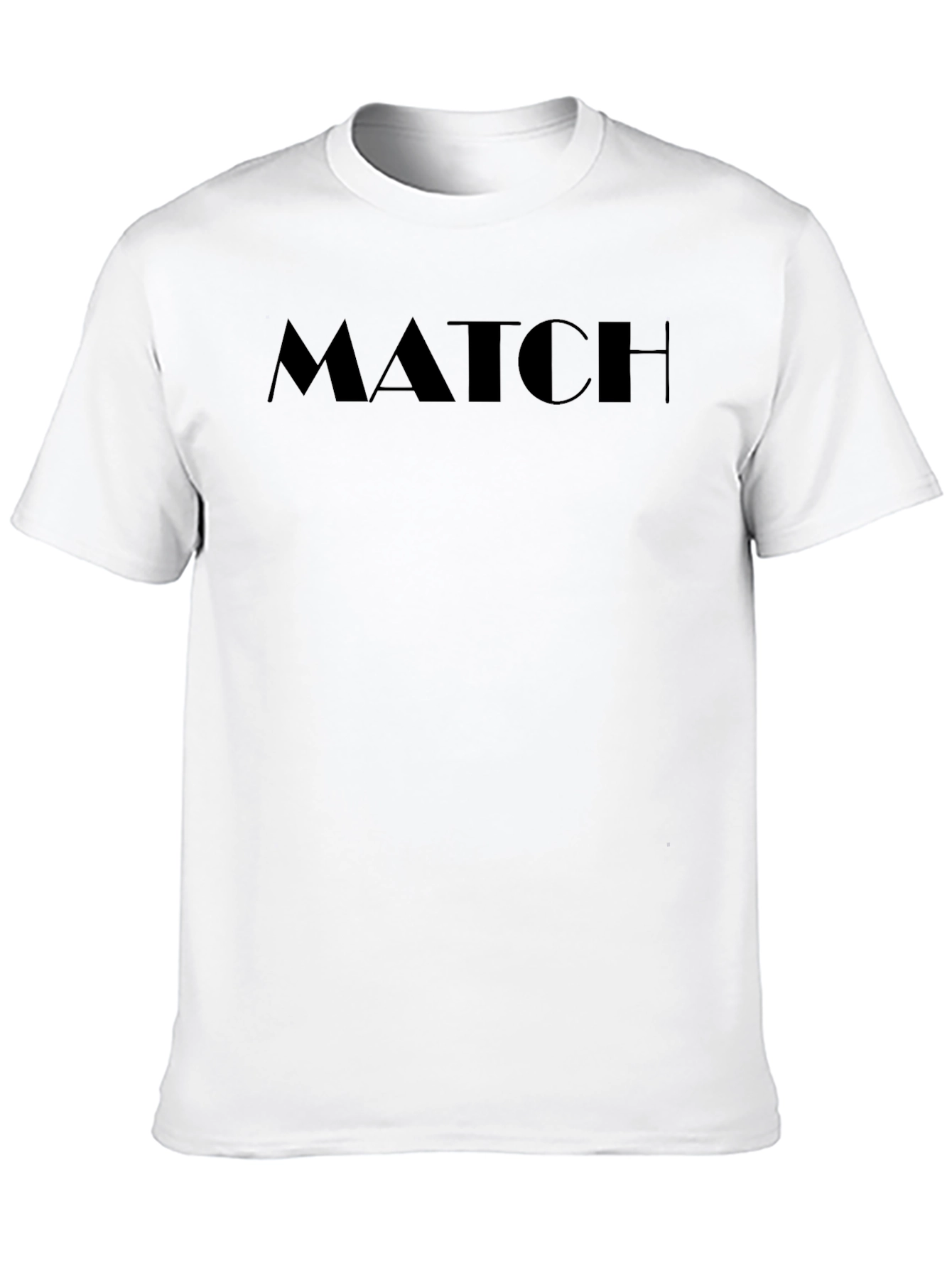 Mens Black MATCH Graphic Tee - Casual Style