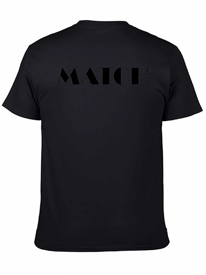 Mens Black MATCH Graphic Tee - Casual Style
