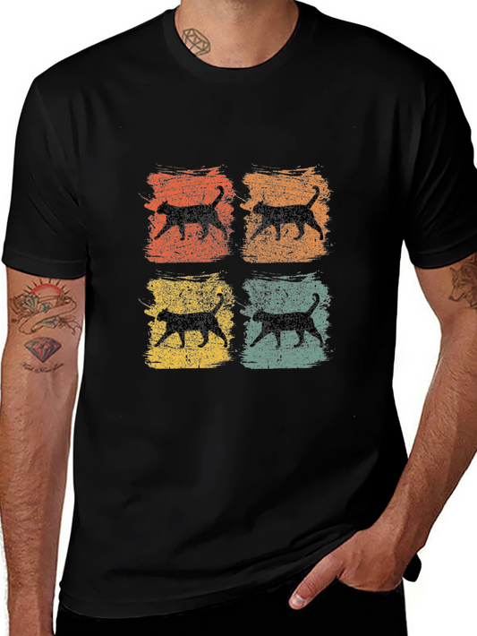 Retro Cat Silhouette T-Shirt