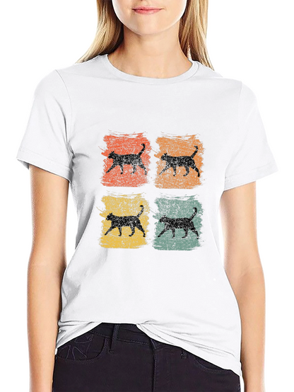 Retro Cat Silhouette T-Shirt