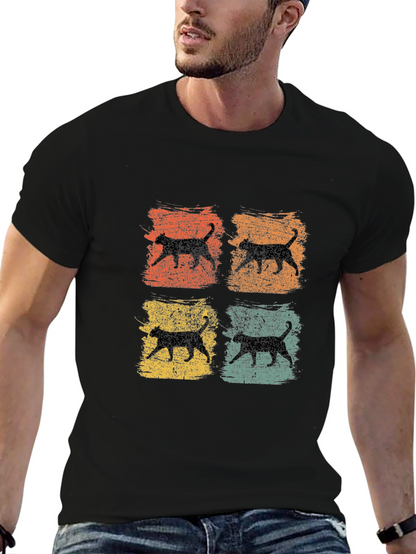 Retro Cat Silhouette T-Shirt
