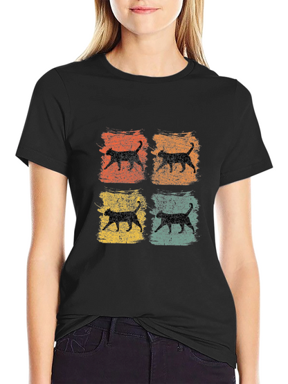 Retro Cat Silhouette T-Shirt