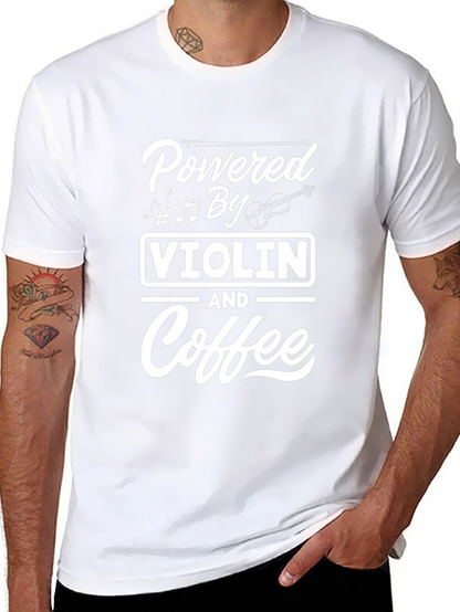 Powered By Violin and Coffee Graphic Tee
