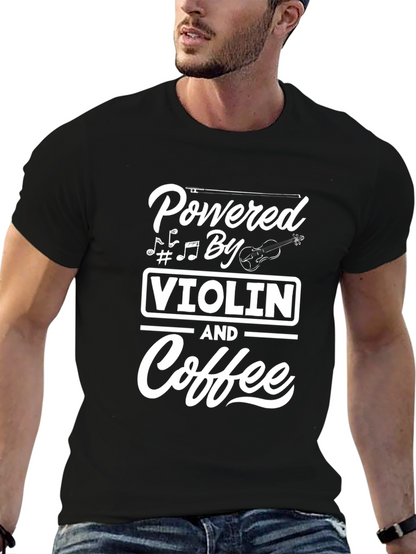 Powered By Violin and Coffee Graphic Tee