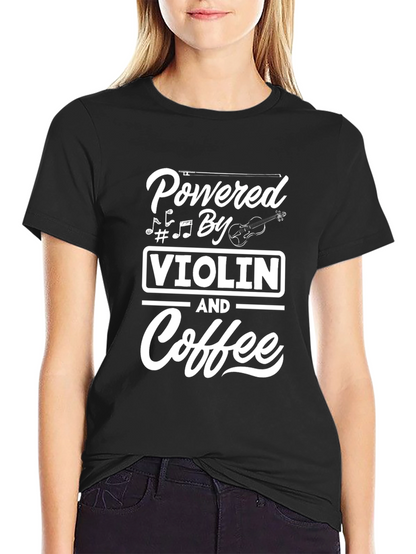 Powered By Violin and Coffee Graphic Tee