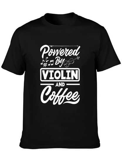Powered By Violin and Coffee Graphic Tee