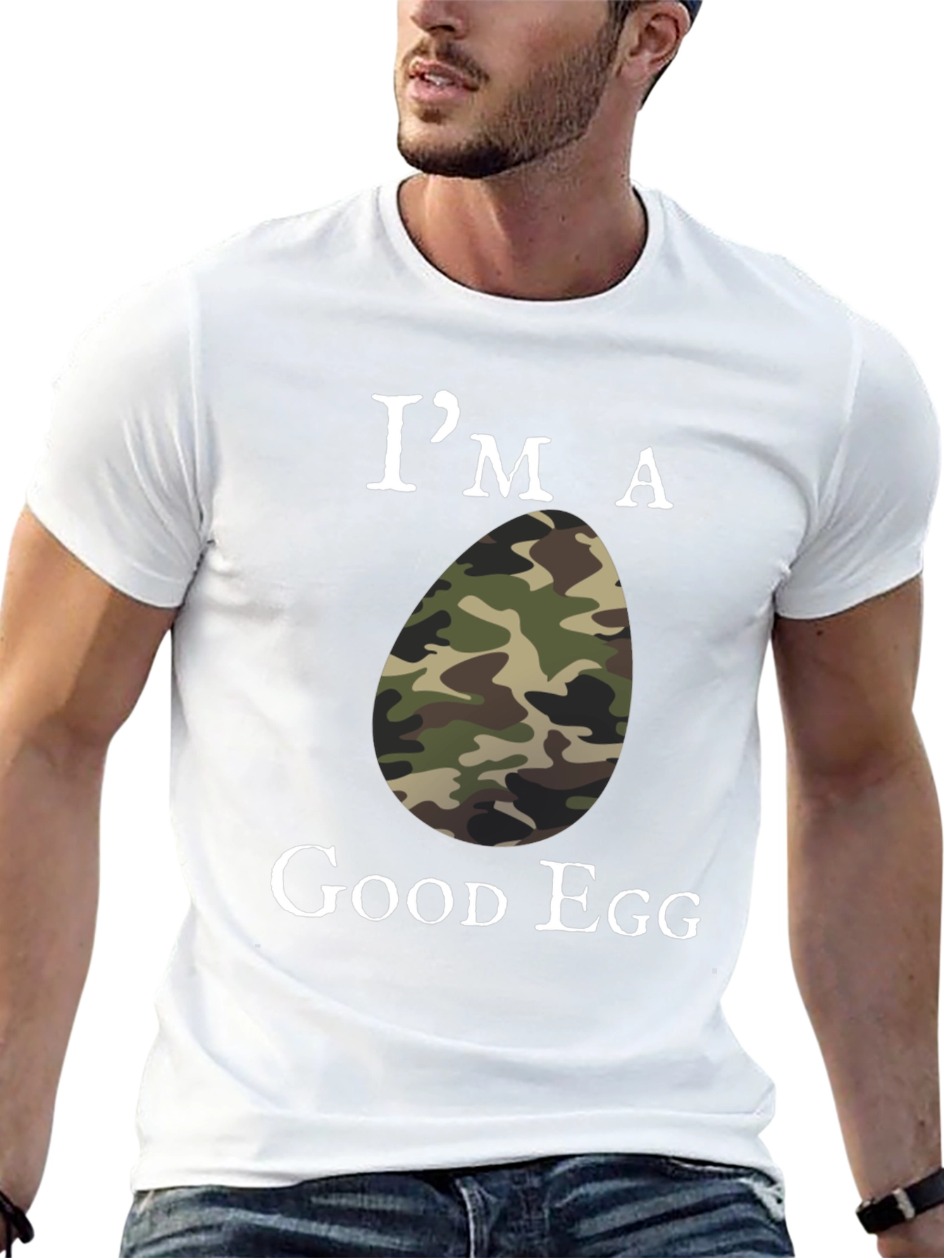 Im a Good Egg Camo Humor T-Shirt