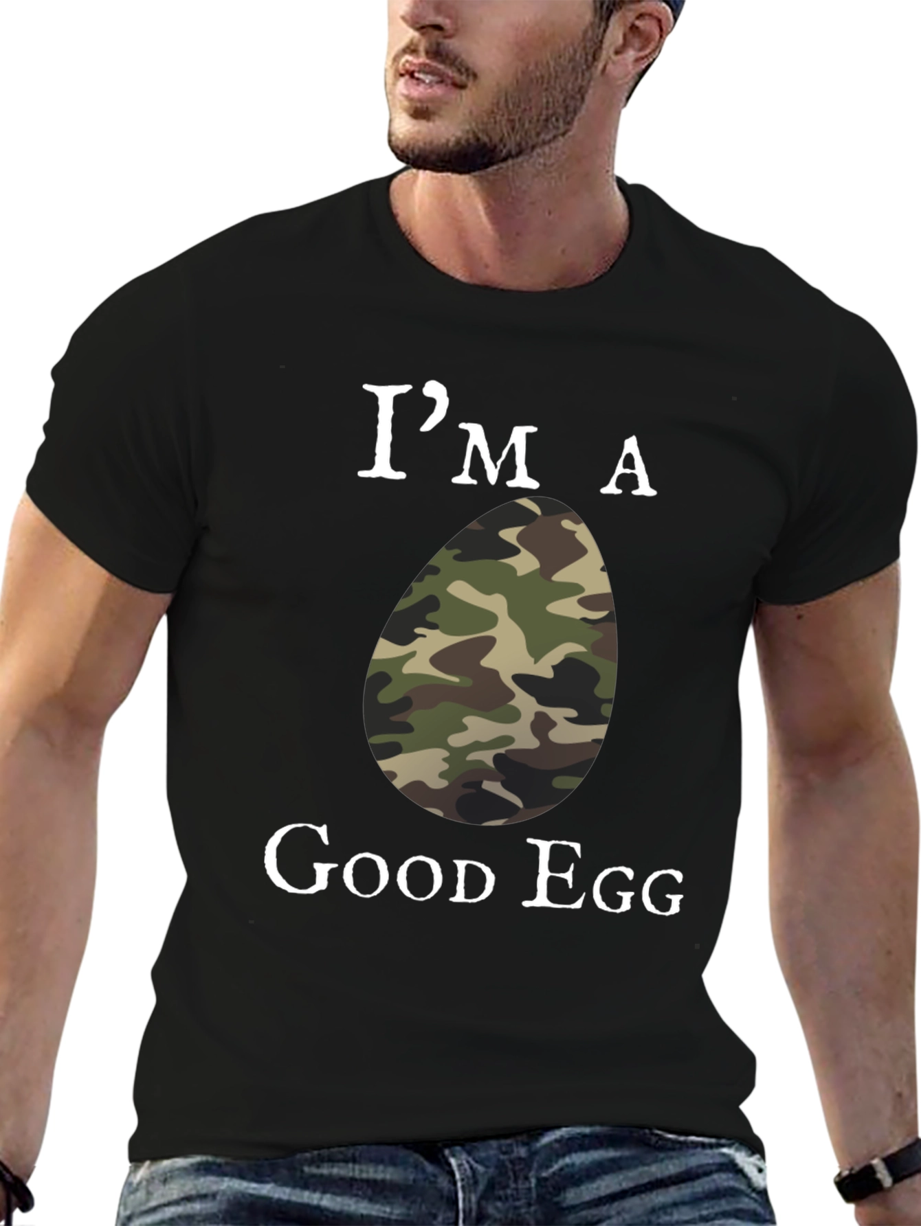 Im a Good Egg Camo Humor T-Shirt
