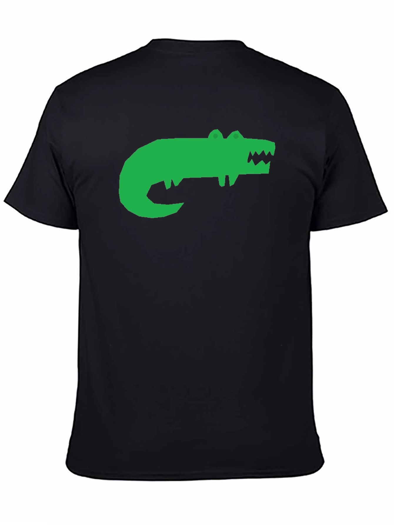 Green Alligator Graphic Black T-Shirt