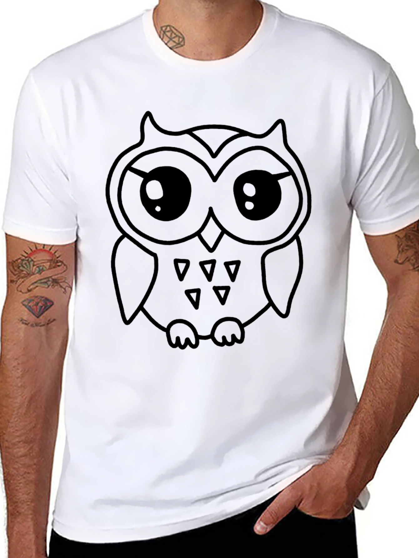 Black Owl Graphic Tee - Casual Style