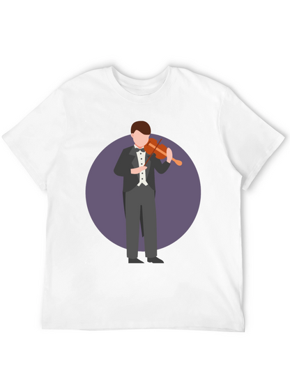 Violinist Graphic T-Shirt - Black Casual Tee
