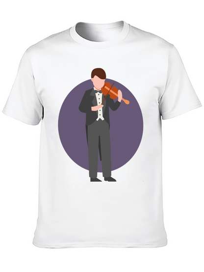 Violinist Graphic T-Shirt - Black Casual Tee