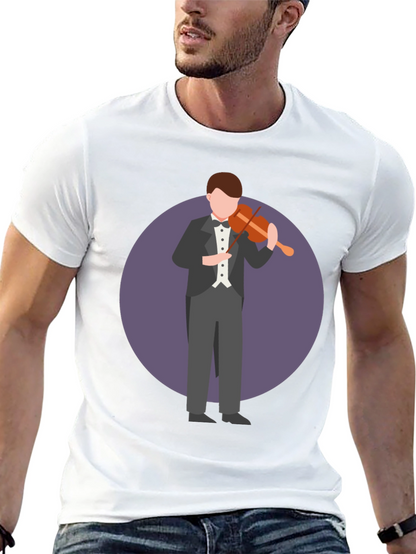 Violinist Graphic T-Shirt - Black Casual Tee