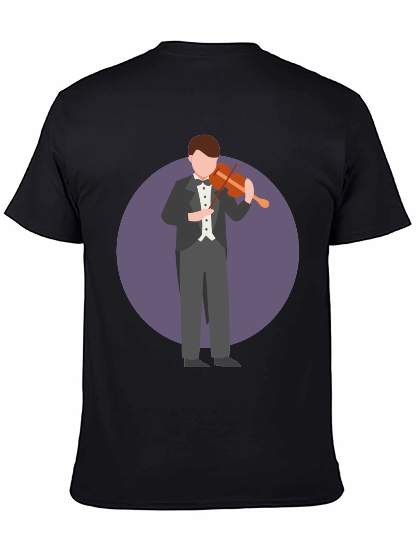 Violinist Graphic T-Shirt - Black Casual Tee