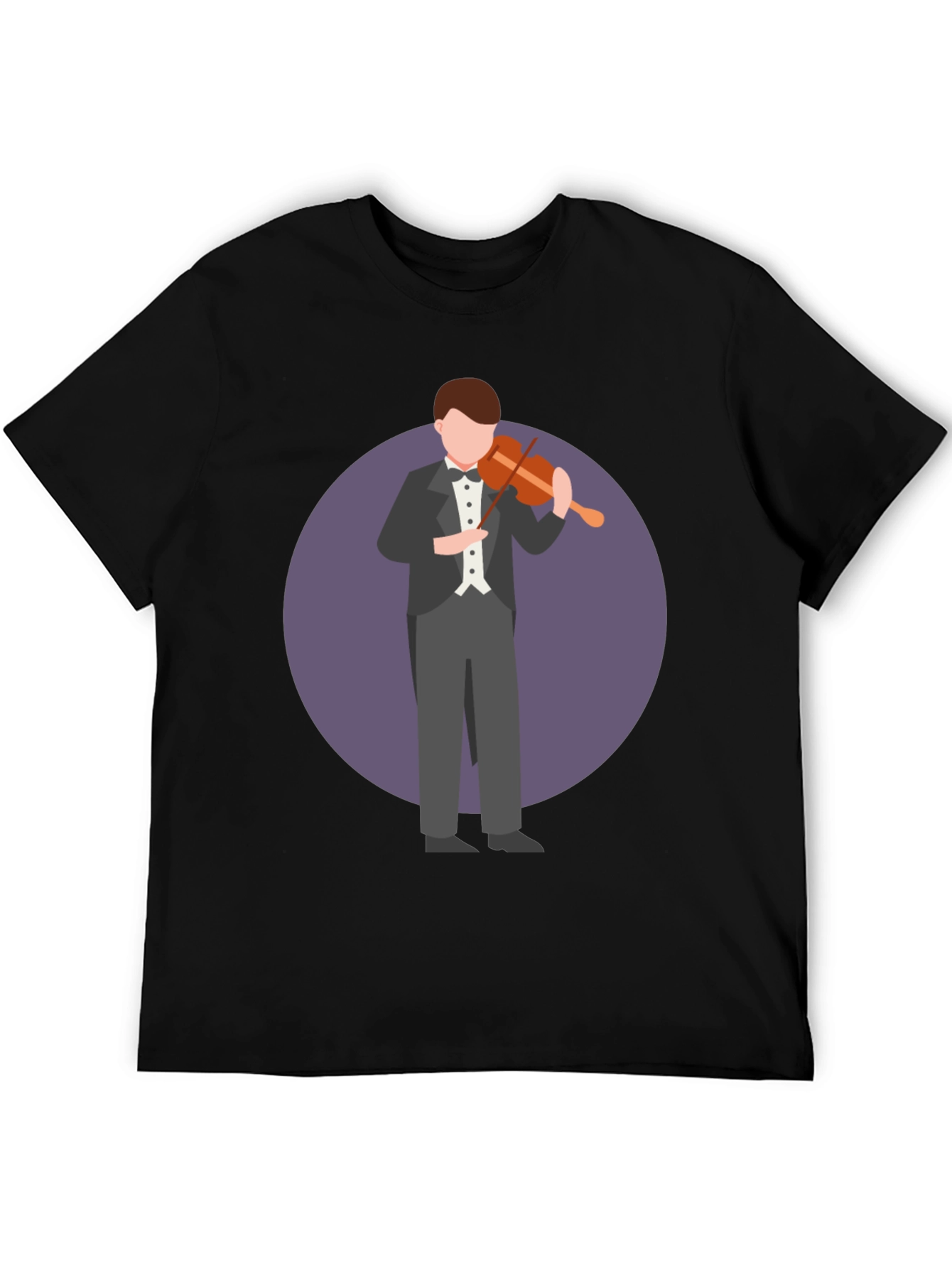 Violinist Graphic T-Shirt - Black Casual Tee